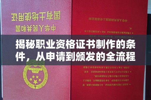 美姑揭秘职业资格证书制作的条件，从申请到颁发的全流程解析